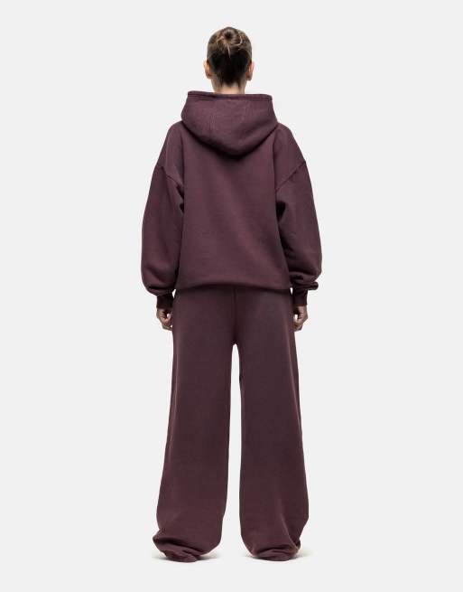 Good For Nothing Core wide fit trackies in burgundy