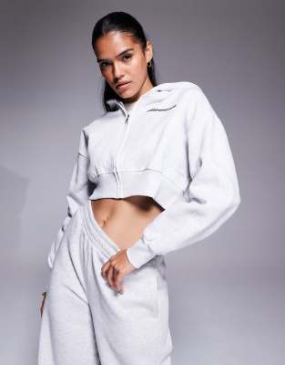 Good For Nothing Cropped sweatshirt in light grey