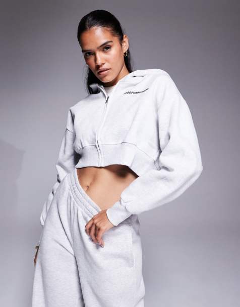 Good For Nothing Cropped sweatshirt in light grey - view 1