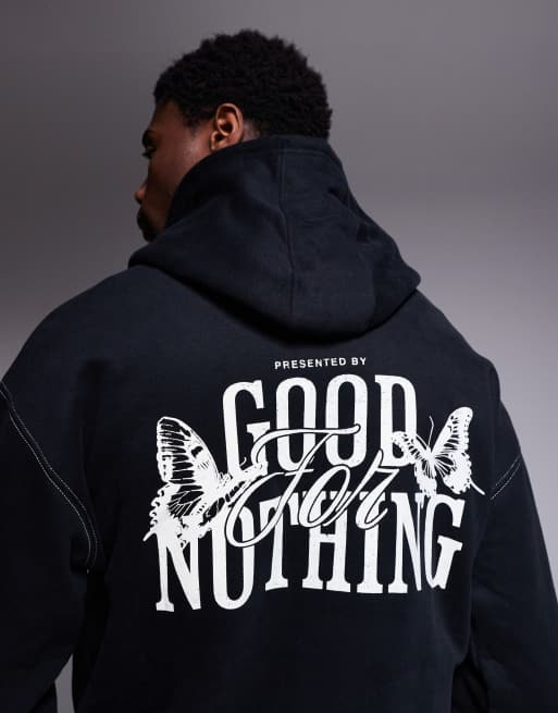 Good For Nothing – Czarna bluza z kapturem i nadrukiem na plecach , 4 z 4