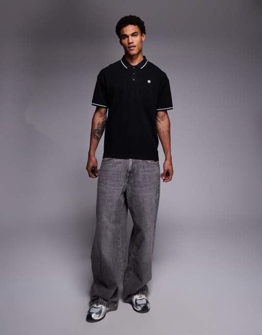 Good For Nothing – Czarna koszulka polo o pudełkowym kroju oversize, 2 z 5