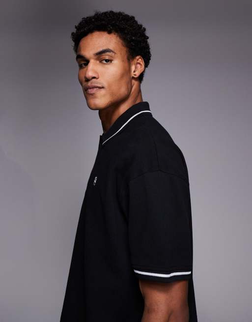Good For Nothing – Czarna koszulka polo o pudełkowym kroju oversize, 4 z 5