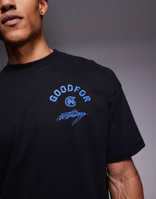 Good For Nothing – Czarny T-shirt oversize z logo na plecach, 5 z 5