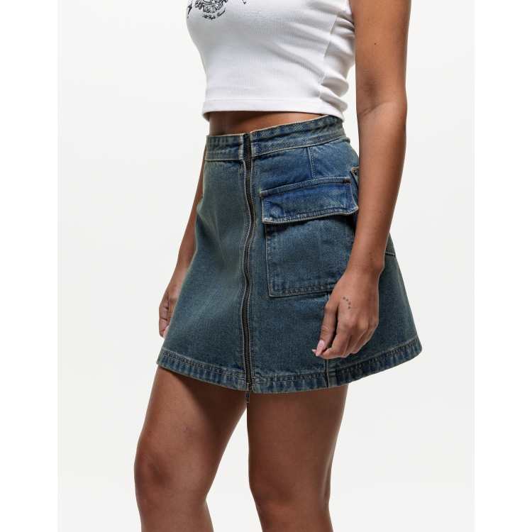 【Anyone more】Bit Washing Denim Mini Skirt Xs Skirt - Medium Wash | Levi's® US