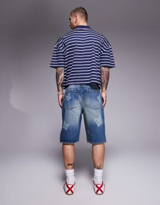 GOOD FOR NOTHING DENIM SHORTS WITH BUTTERFLY PRINT 