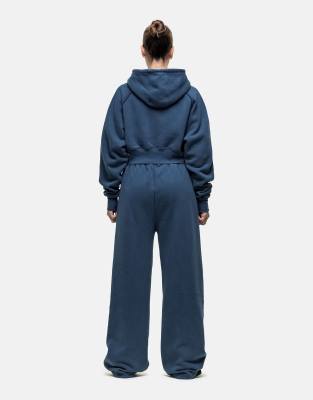 Good For Nothing Distressed Seams Wide Fit Sweatpants In Blue
