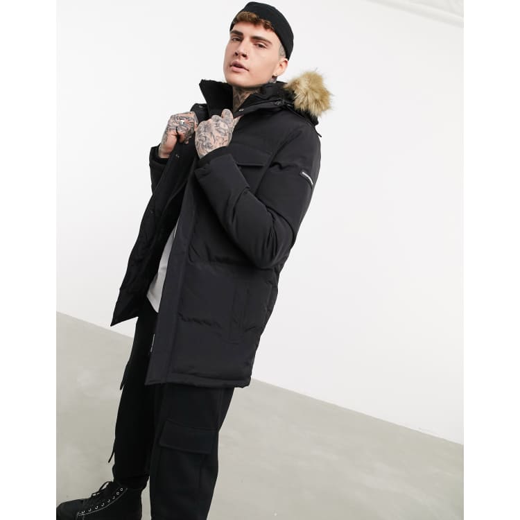 Good for nothing parka coat in black best sale