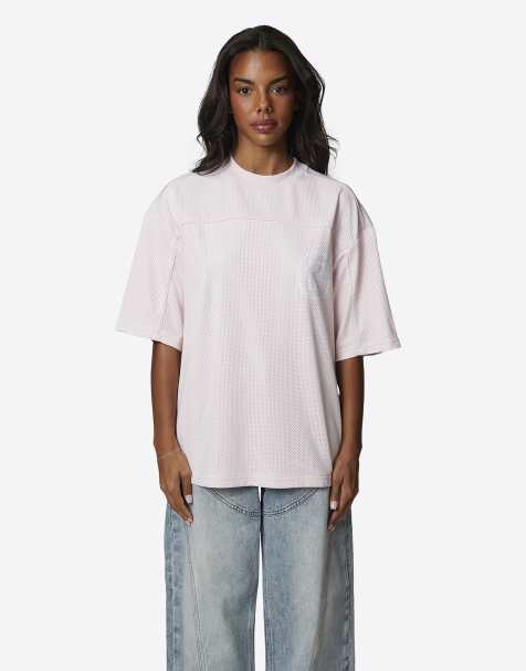 Good For Nothing Double layered mesh jersey t-shirt in pink - view 1