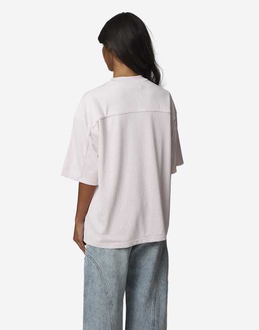 Good For Nothing - Dubbel gelaagd mesh jersey T-shirt in roze, 3 van 4