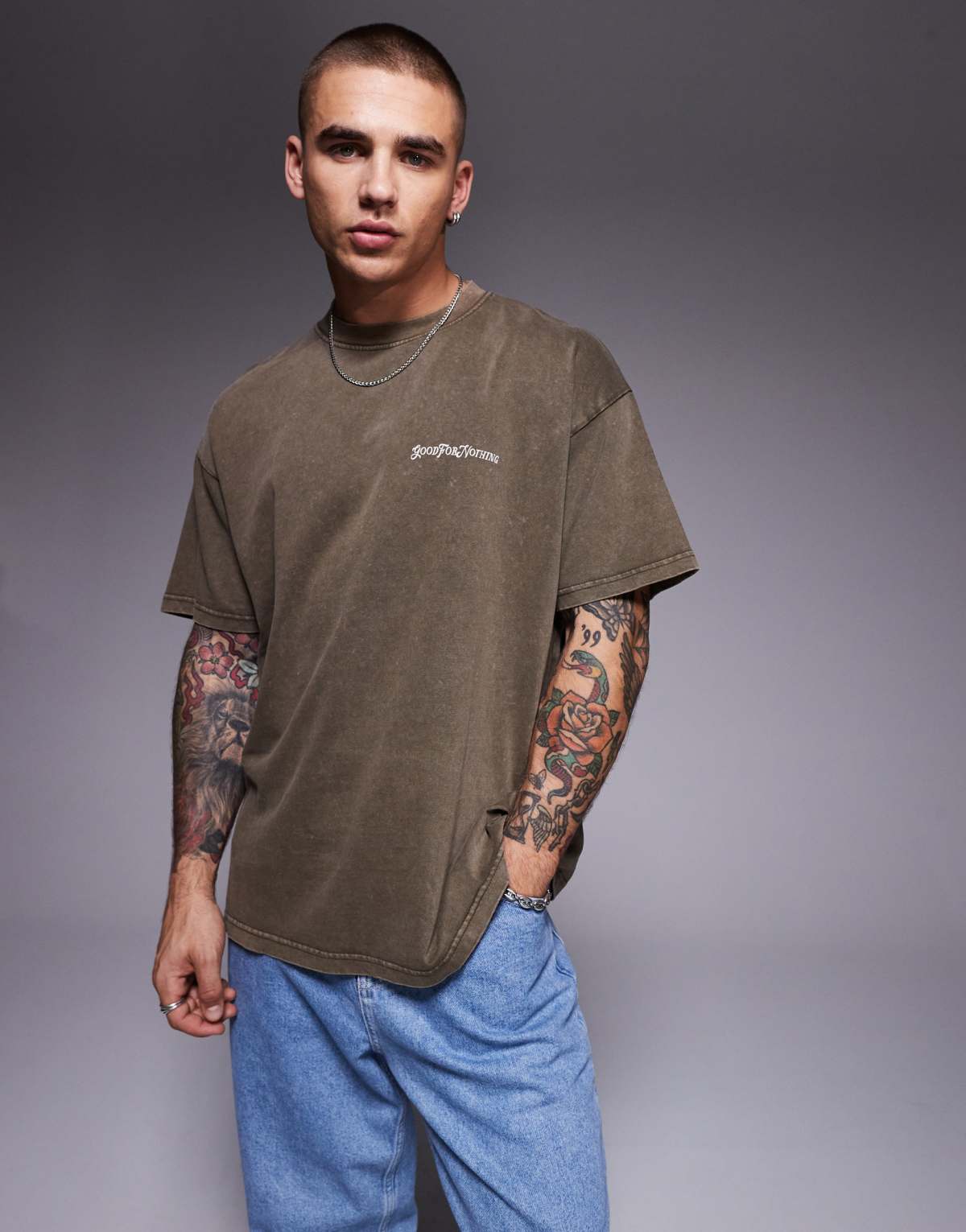 Good For Nothing essential t-shirt in beige