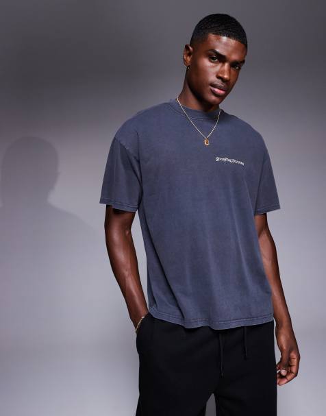 Good For Nothing - Essentials - T-shirt in marineblauw met wassing - view 1