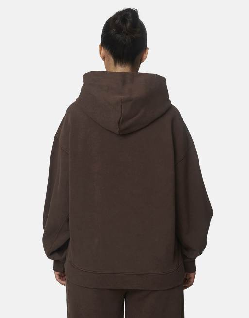 Good For Nothing felpa con cappuccio oversize in cotone slavato marrone, 2 di 4
