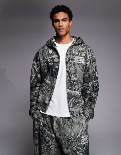 Good For Nothing - Felpa con cappuccio oversize mimetico realtree con zip in coordinato - view 1