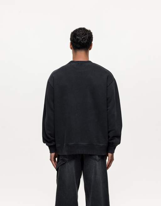 Good For Nothing - Felpa nera con cuciture a vista in coordinato, 2 di 3