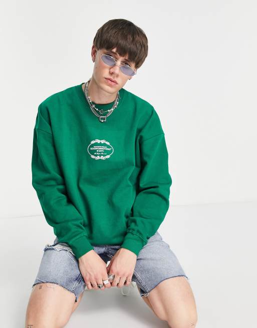 Good For Nothing - Felpa verde bosco oversize in coordinato
