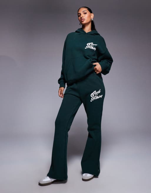 Good For Nothing Flared joggers in green