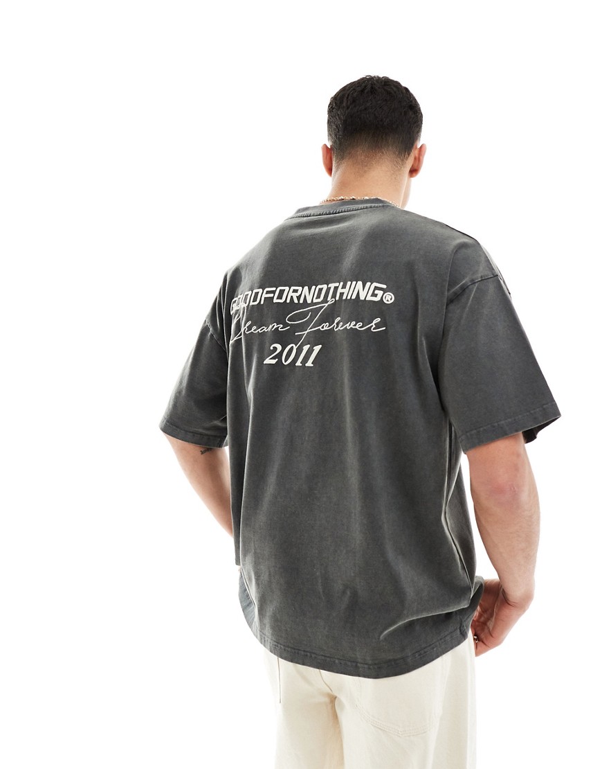 Good For Nothing forever t-shirt in Taupe-Grey