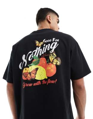 Good For Nothing fruit graphic back t-shirt in black