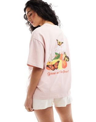 fruit graphic T-shirt in light pink