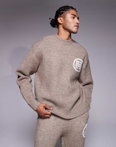 Good For Nothing - Gebreid sweatshirt met embleemprint in beige - view 1