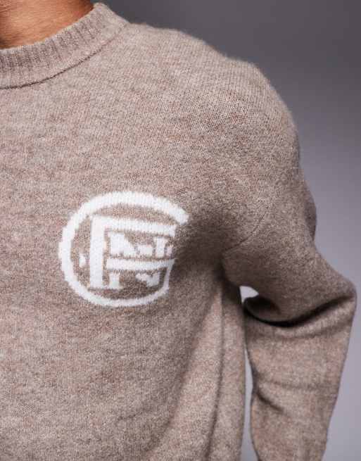 Good For Nothing - Gebreid sweatshirt met embleemprint in beige, 5 van 5