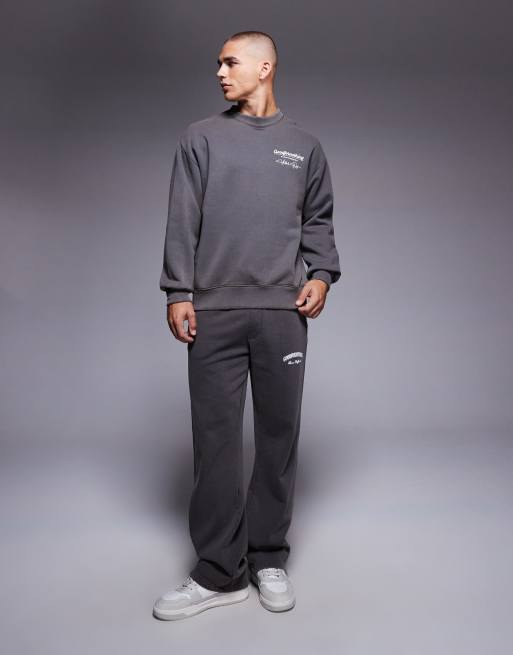 Good For Nothing Graphic back print crew neck sweatshirt in grey, 2 of 5
