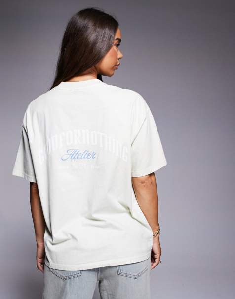 Good For Nothing Graphic back print oversized t-shirt in white - view 1