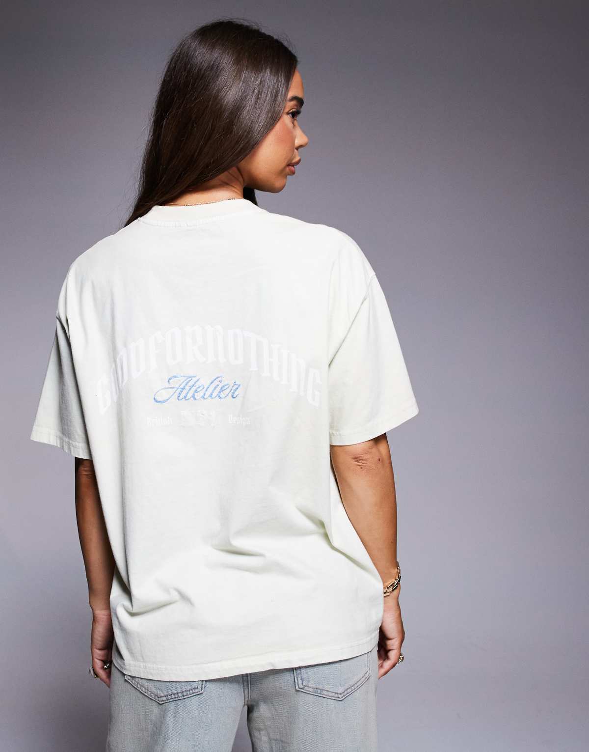 Good For Nothing Graphic back print oversized t-shirt in white