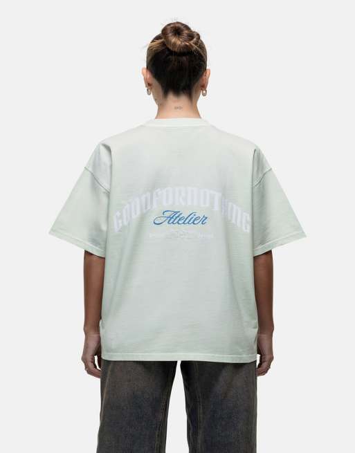 Good For Nothing Graphic back print oversized t-shirt in white