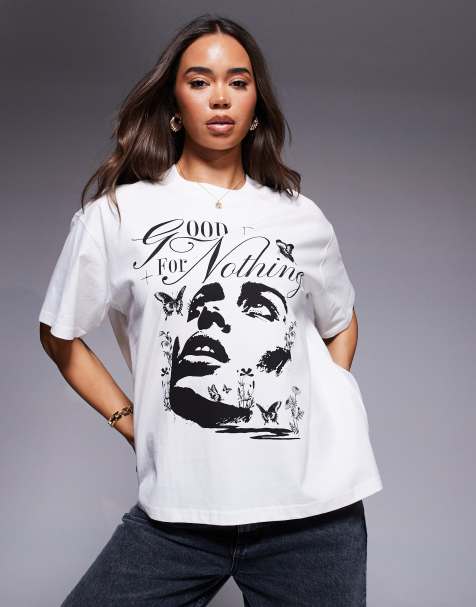 Good For Nothing Graphic print oversized t-shirt in white - view 1