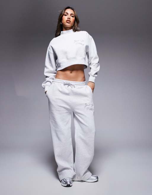 Good For Nothing high neck overlock sweatshirt in gray heather - part of a set, 3 of 4