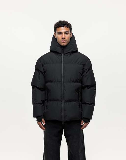 Good For Nothing high neck puffer jacket in black