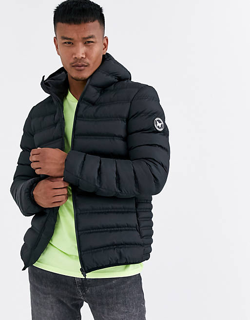 Good For Nothing hooded puffer jacket in black | ASOS