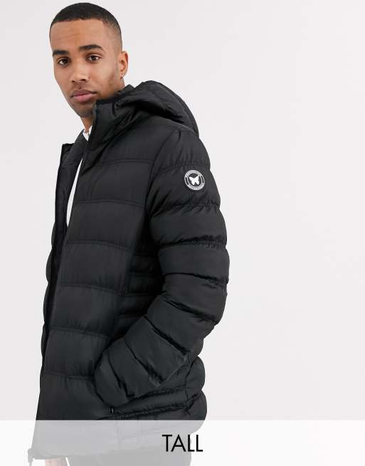 Good For Nothing hooded puffer jacket in black