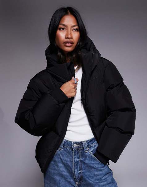 Good For Nothing Hooded puffer jacket in black - view 1