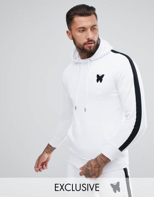 Good For Nothing Hoodie In White With Side Stripes Exclusive To ASOS