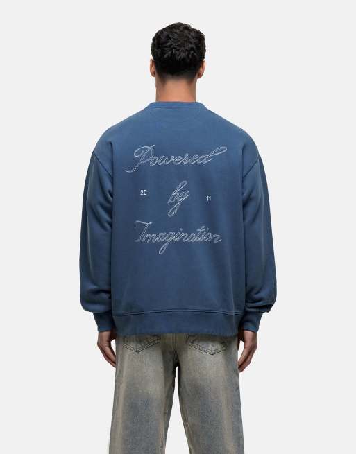  Good For Nothing - Imaginary - Sweatshirt met grafische print in grijsblauw
