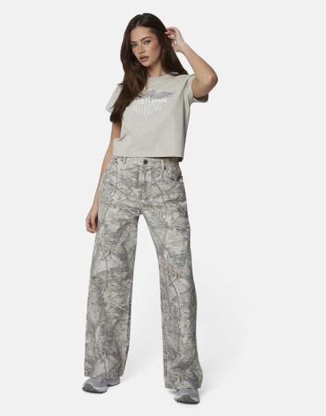 Good For Nothing - Jean baggy à imprimé camouflage - Beige - view 1