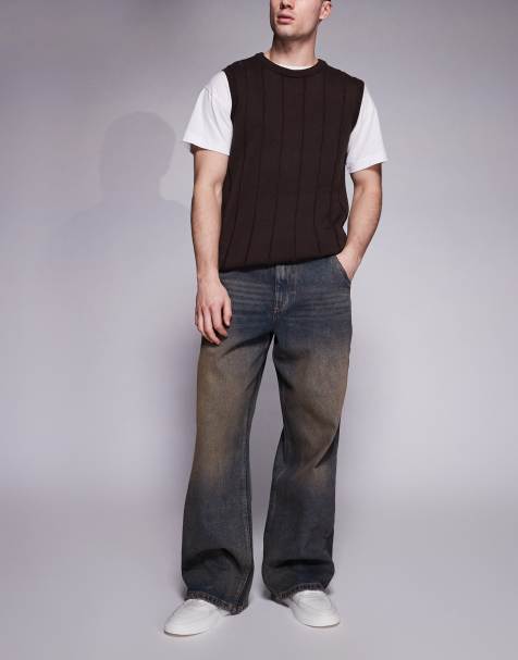 Good For Nothing - Jeans ampi lavaggio blu scuro vintage con schizzi di vernice - view 1