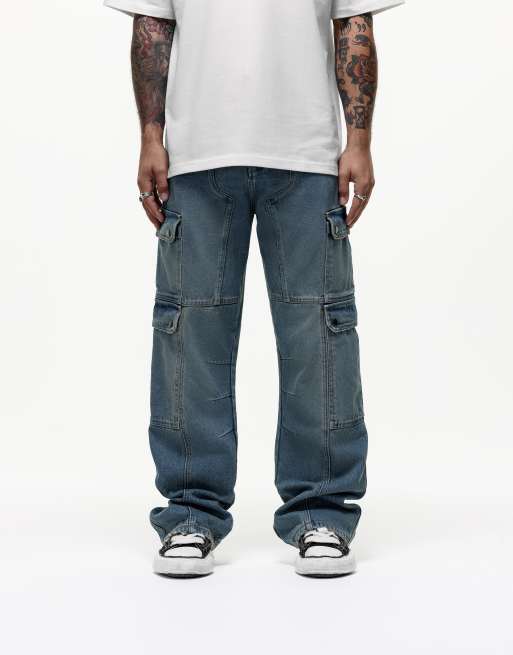 Good For Nothing - Jeans cargo lavaggio blu