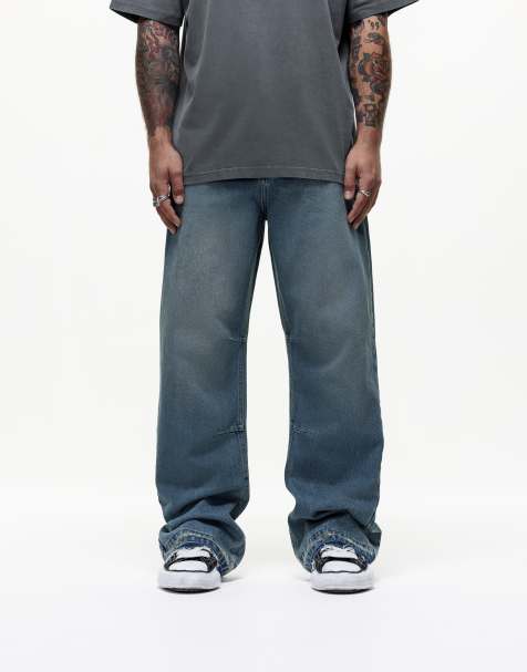 Good For Nothing – Jeans mit unversäubertem Saum und Antikblau-Waschung - view 1
