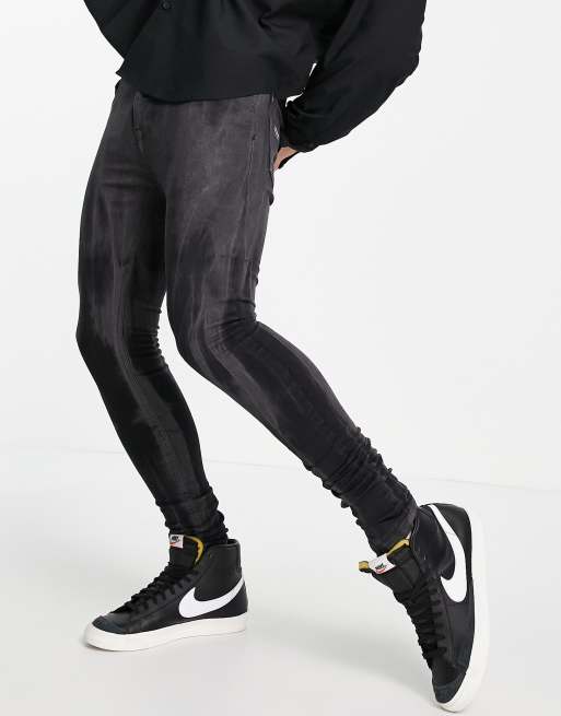 Good For Nothing - Jeans skinny con motivo tie-dye fumé, colore nero slavato