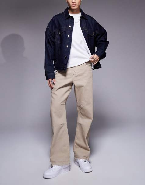 Good For Nothing jeans with raw hem in taupe - view 1