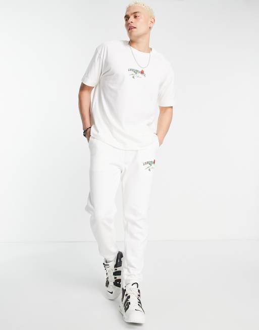 Good For Nothing - Jersey joggingbroek in gebroken wit met logoprint met roos, deel van co-ord set