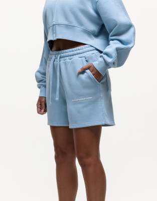 Good For Nothing - Jersey-Shorts in Blau mit Logo in verwaschener Optik