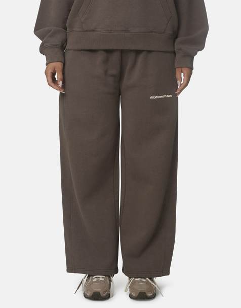 Good For Nothing jogger oversize en coton délavé marron - view 1