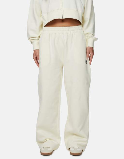 Good For Nothing - Joggers ampi color panna con logo ricamato