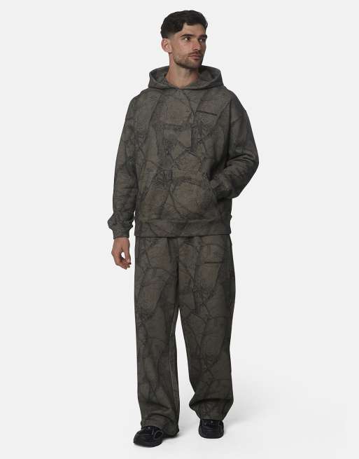 Good For Nothing - joggers oversize de felpa de algodón con estampado camuflaje en gris, 3 de 6