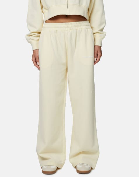 Good For Nothing - Joggingbroek met wijde pijpen en vintage wassing in geel - view 1