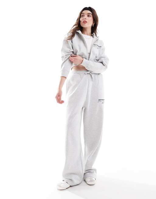Good For Nothing - Joggingbroek met wijde pijpen in gemêleerd grijs, deel van co-ord set